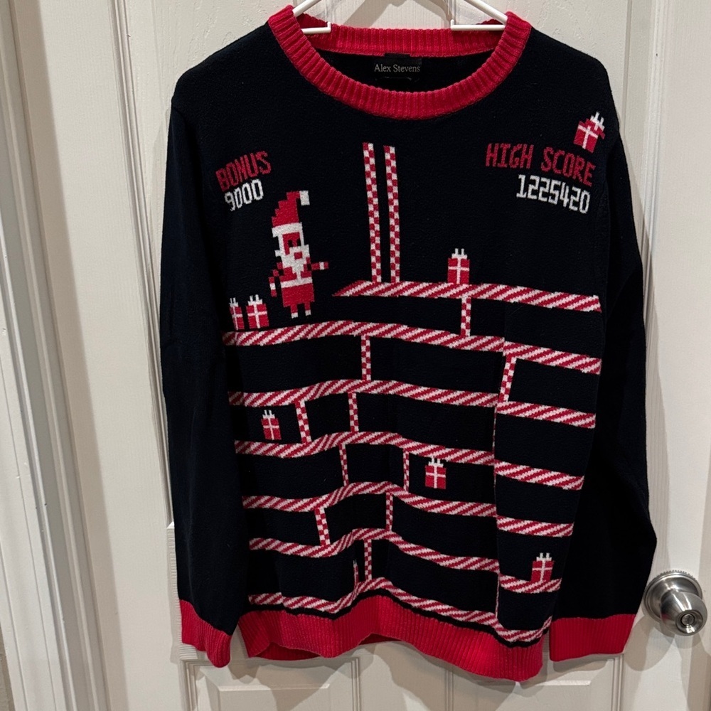 Alex Stevens Video Game Santa Christmas Men’s Sweater size Large